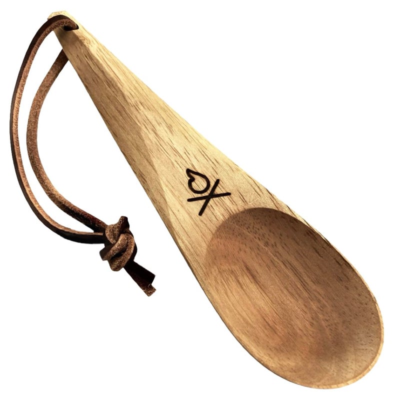 Ã¼berleben Ãœberleben | Dursten Kanu Wooden Camping Spoon â€“ Handcarved Nordic Utensil with Lanyard & Carabiner â€“ Lightweight Reusable Survival Tool & Camping Essentials Bushcraft Gear - Image 1